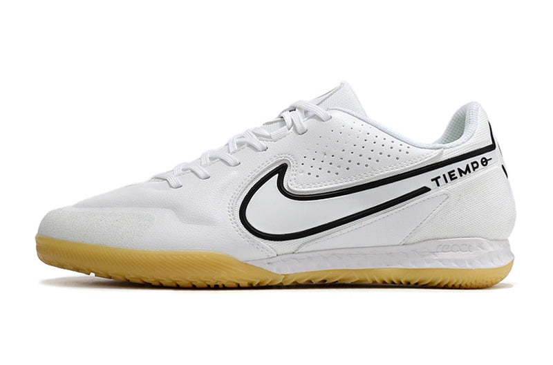 Chuteira Futsal Nike Tiempo Legend 9 Elite IC Branca e Preta