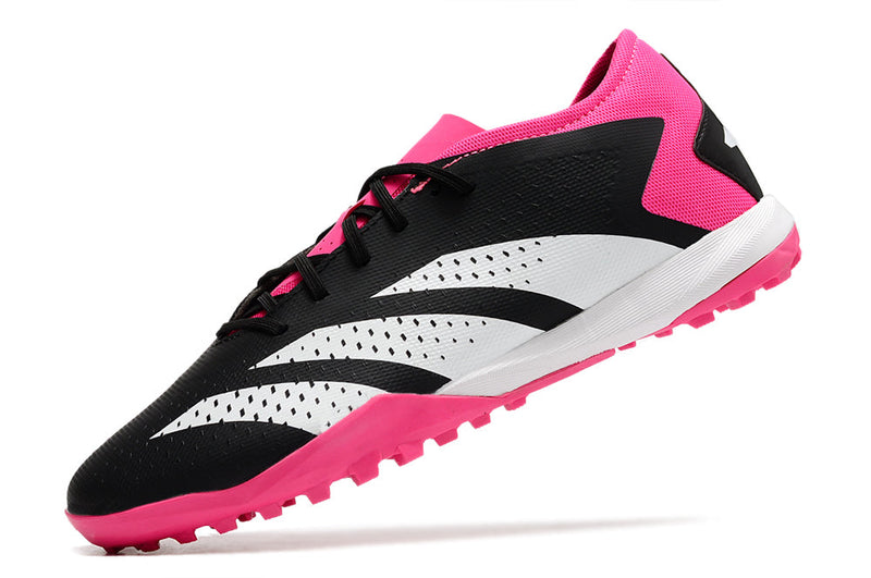 Chuteira Society Adidas Predator Accuracy.1 TF Low Preta e Rosa "Own You Football Pack"