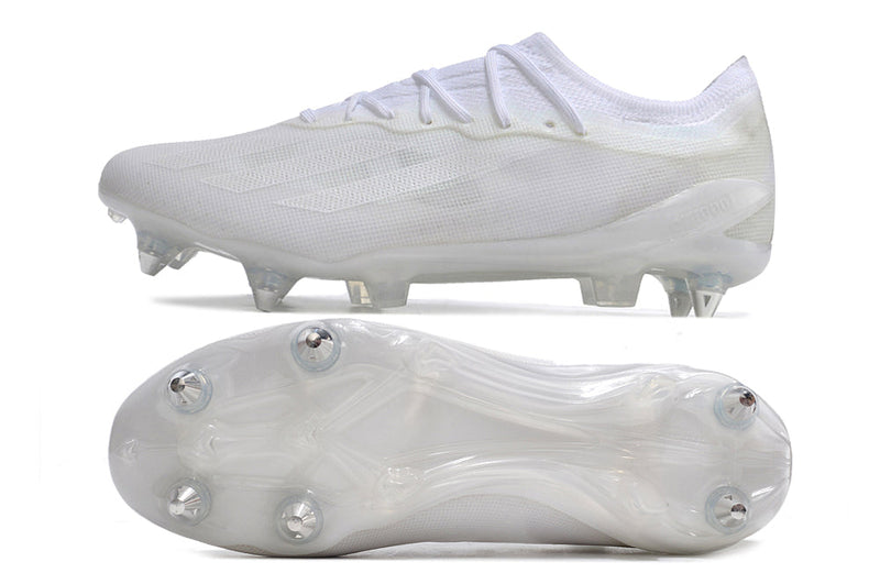 Chuteira Campo Adidas X CrazyFast.1 Ponta de Aluminio Branca "Pearlized Pack"