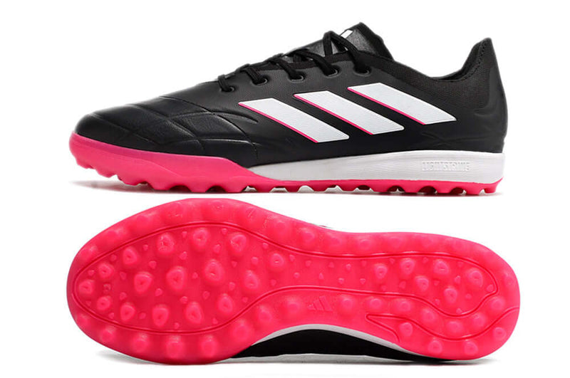 Chuteira Society Adidas Copa Pure.1 TF Preta e Rosa "Own You Football Pack"