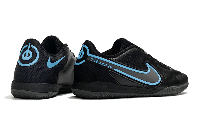 Chuteira Futsal Nike Tiempo Legend 9 Elite IC Preta e Azul "Renew Pack"