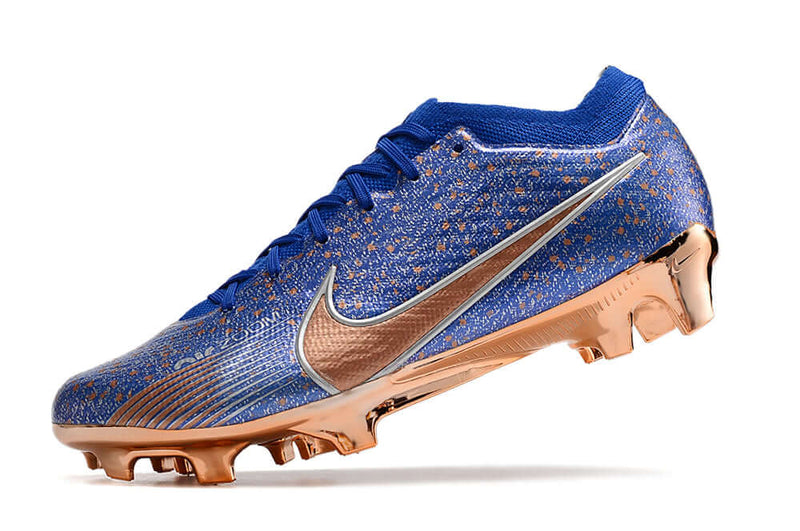 Chuteira Campo Nike Air Zoom Mercurial Vapor 15 Elite FG Azul e Cobre