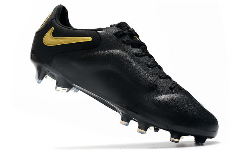 Chuteira Campo Nike Tiempo Legend 9 Elite FG Preta e Dourada "Shadow Pack"