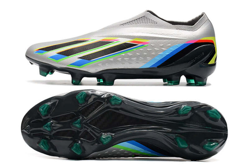 Chuteira Campo Adidas X Speedportal+ FG Prata "Beyond Fast UCL Pack"