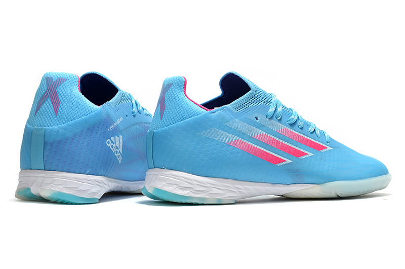 Chuteira Futsal Adidas X SpeedFlow.1 IC Azul e Rosa "Shapire Edge Pack II"