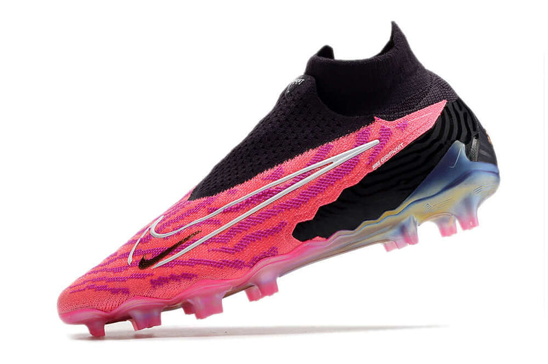 Chuteira Campo Nike Phantom GX DF Elite FG Rosa e Preta "Generation Pack"