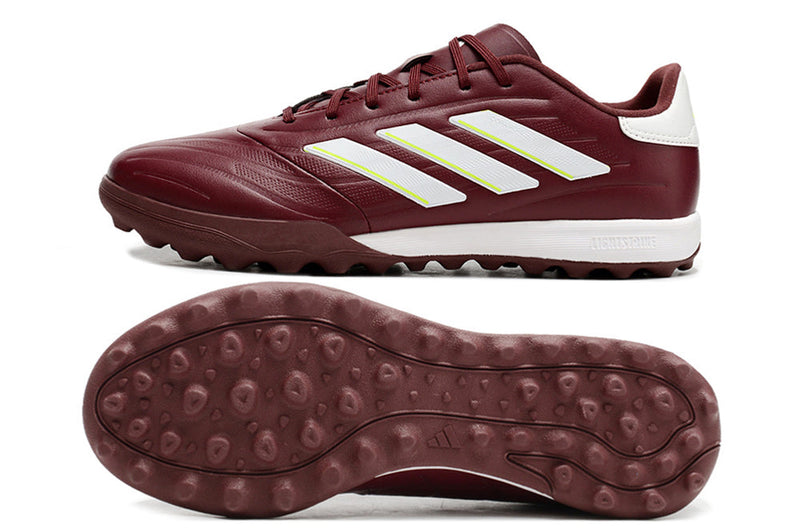 Chuteira Society Adidas Copa Pure.1 Bordo e Branco "Energy Citrus Pack"