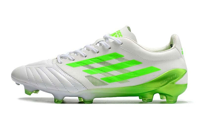 Chuteira Campo Adidas X SpeedPortal 99 Leather.1 FG Branca e Verde