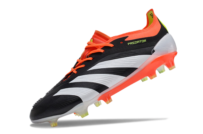 Chuteira Campo Adidas Predator Elite FG Preta, Laranja e Branco "Solar Energy"