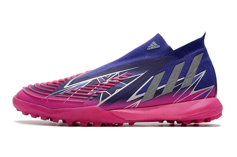 Chuteira Society Adidas Predator Edge+ TF Roxo e Rosa "Champions Code Pack"