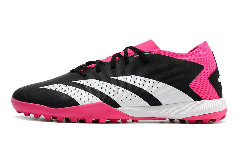 Chuteira Society Adidas Predator Accuracy.1 TF Low Preta e Rosa "Own You Football Pack"