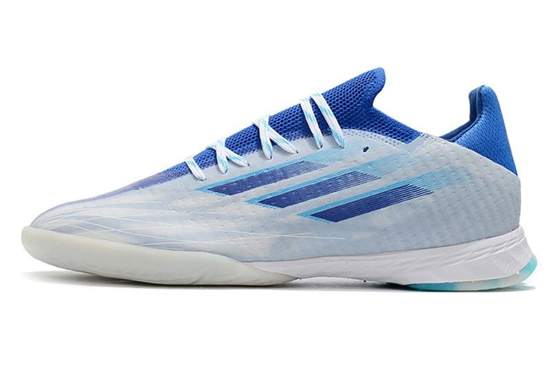 Chuteira Futsal Adidas X Speedflow.1 IC Azul e Branca "Diamond Edge Pack"