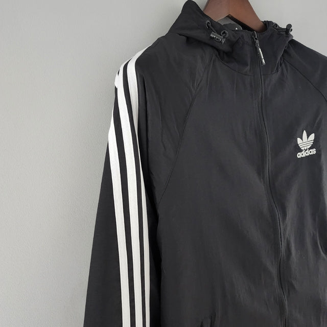 Corta Vento Adidas Preto e Branco