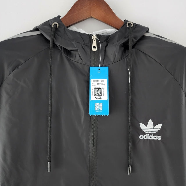 Corta Vento Adidas Preto e Cinza