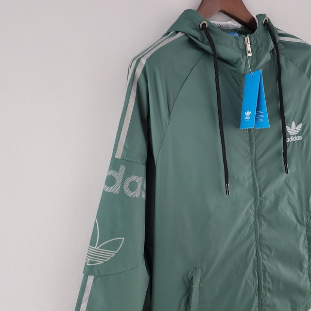 Corta Vento Adidas Verde e Cinza