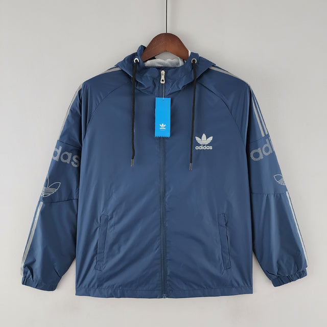 Corta Vento Adidas Azul e Cinza