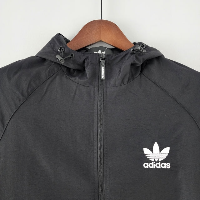 Corta Vento Adidas Preto e Branco