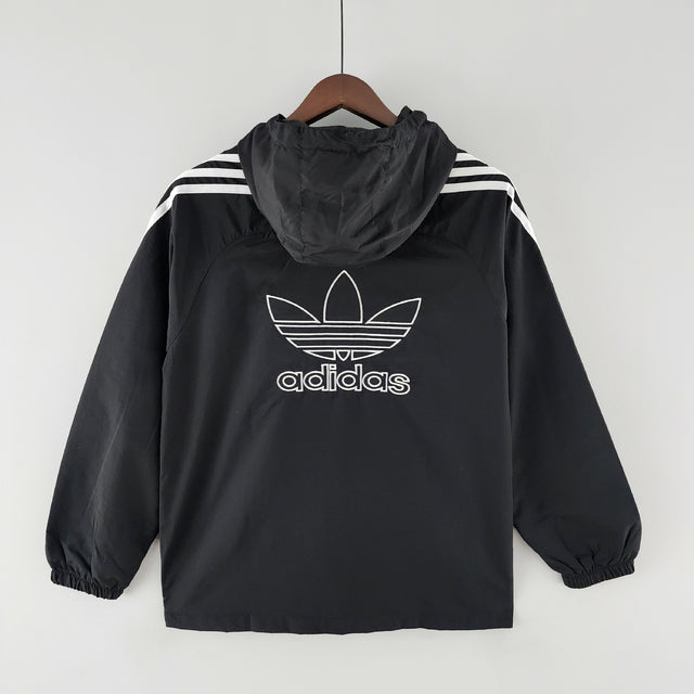 Corta Vento Adidas Preto e Branco