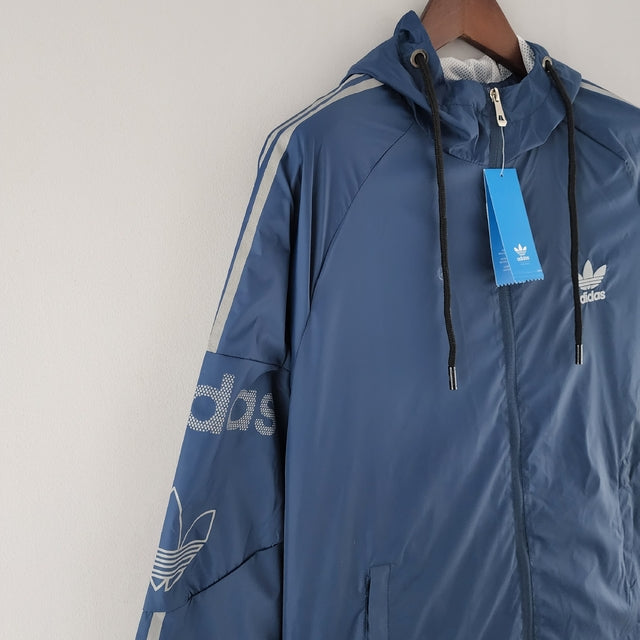 Corta Vento Adidas Azul e Cinza