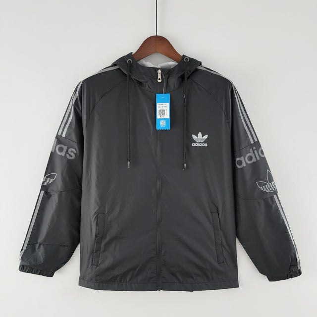 Corta Vento Adidas Preto e Cinza