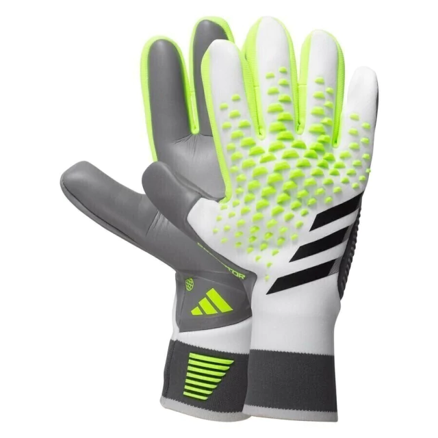 Luva de Goleiro Adidas Predator Accuracy Branca, Cinza e Verde "CrazyRush"