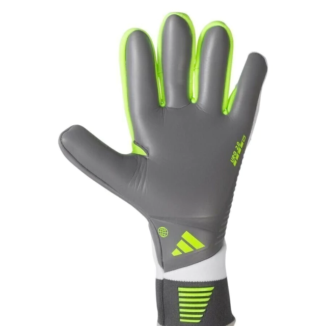 Luva de Goleiro Adidas Predator Accuracy Branca, Cinza e Verde "CrazyRush"